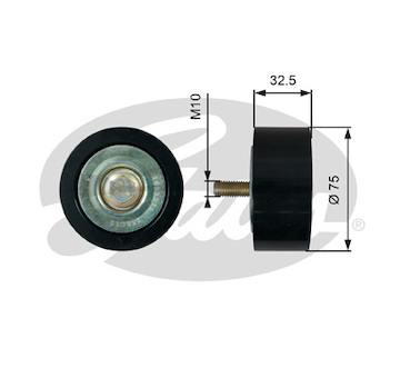 Vratná/vodicí kladka, klínový žebrový řemen GATES T36739