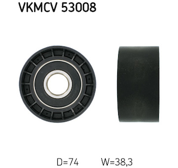 Vratná/vodicí kladka, klínový žebrový řemen SKF VKMCV 53008