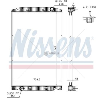 Chladič vody  IVECO STRALIS (02-) 1122x739x48 kompl.