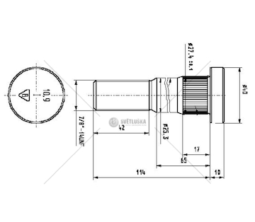 Šroub kola VOLVO FH12 7/8*114 DL.GW.42MM CSY AZVO-0016