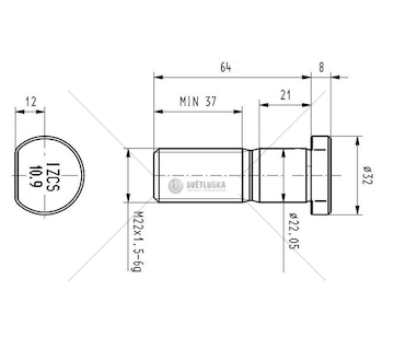 SRUBA KOLA MB M22*1,5*63 DL.GW.37MM CSY AZME-0014