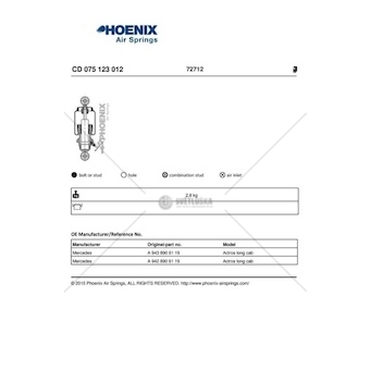 Tlumic, zaveseni kabiny PHOENIX CD075123012