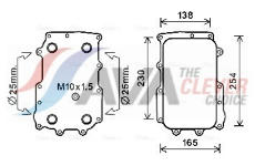 Olejový chladič, motorový olej AVA QUALITY COOLING DF3072