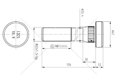 Šroub kolový DAF přední M22*1,5*104 GW.46 CSY AZDA-0088