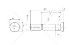 Šroub kolový MAN M22*1,5*110 DL.GW.43MM CSY AZMA-0021