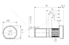 SRUBA KOLA MAN TGA M22*1,5*28*65 PRZOD CSY AZMA-0003